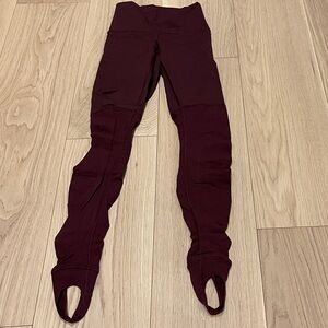 lululemon athletica Burgundy Stirrup Leggings